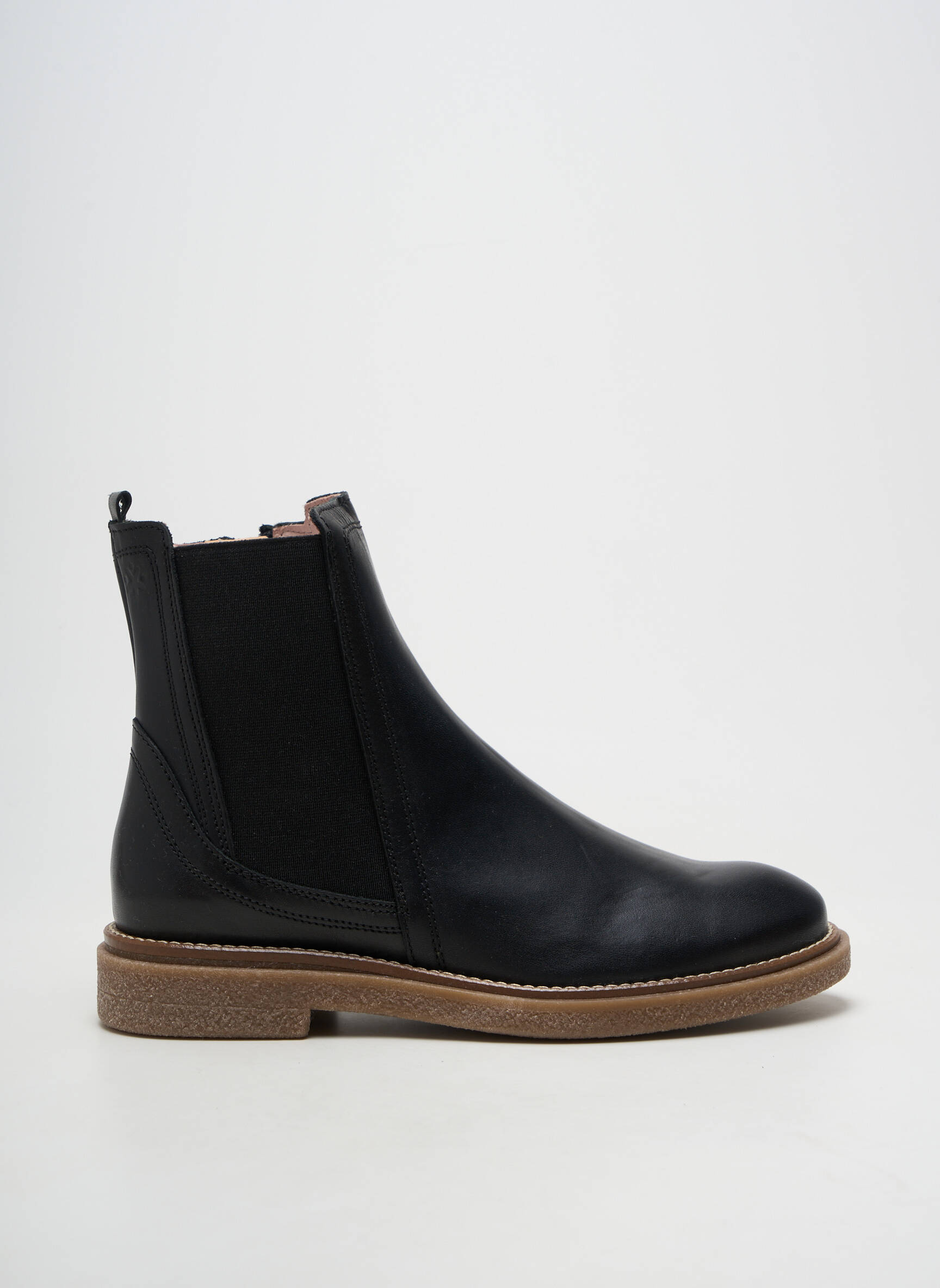 Bottines/boots matière lisse talon plat jusqu'à 3cm noir ACEBOS femme