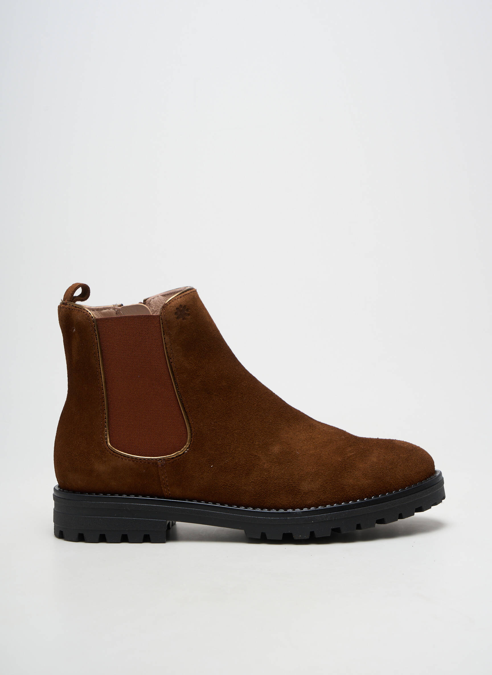 Bottines/boots matière lisse talon plat jusqu'à 3cm marron ACEBOS femme