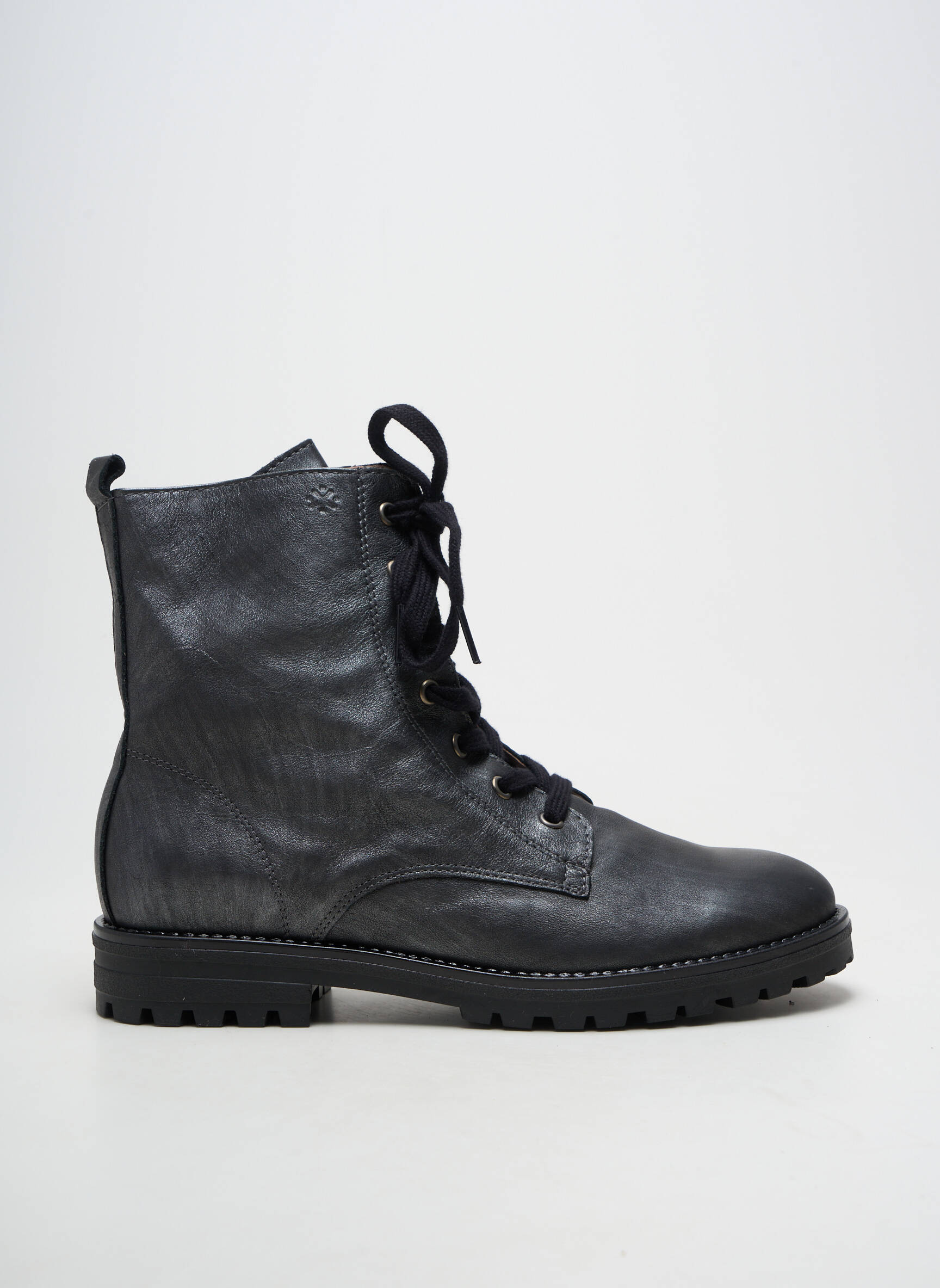 Bottines/boots matière lisse talon plat jusqu'à 3cm gris ACEBOS femme