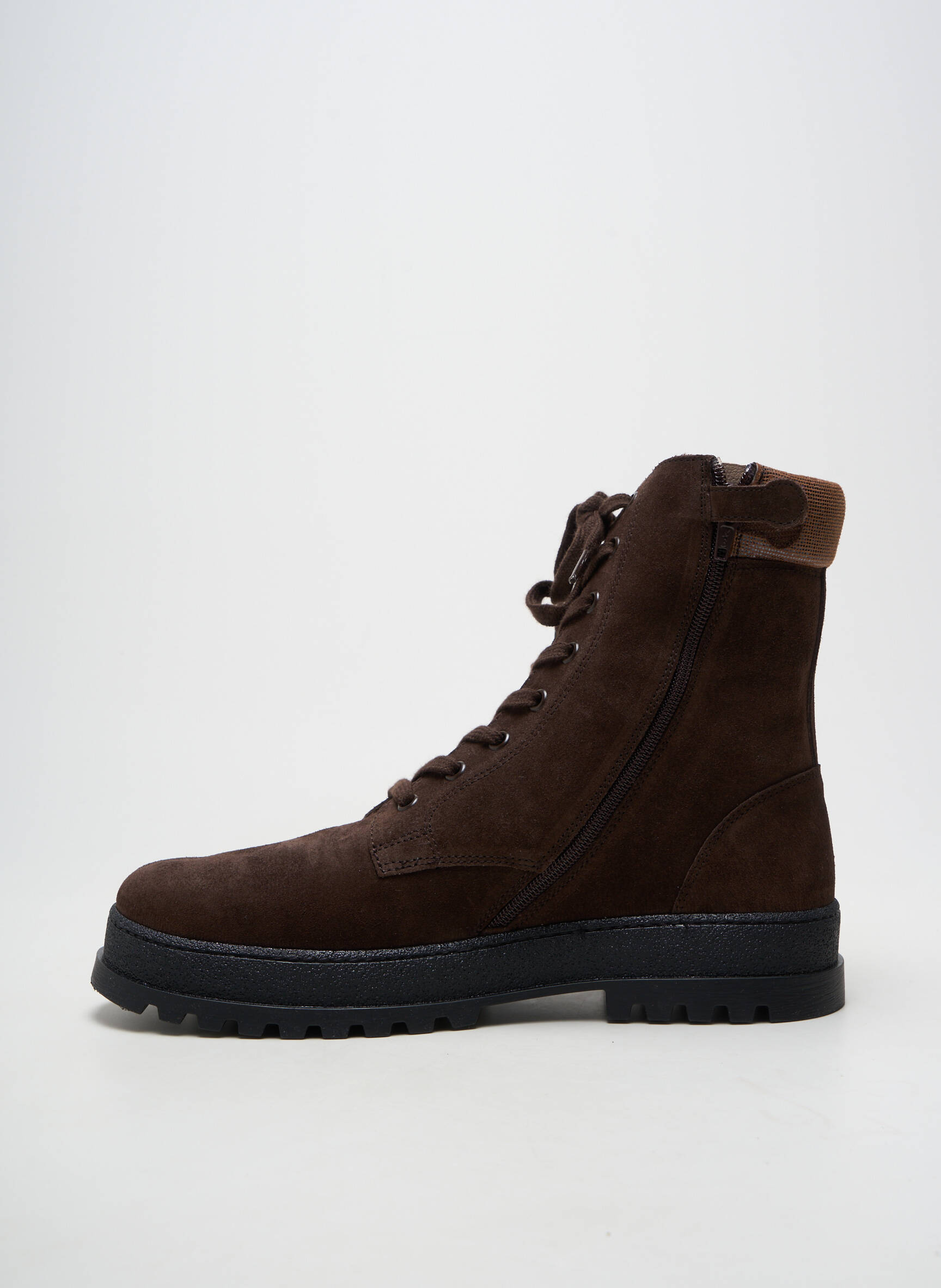 Bottines/boots matière lisse talon plat jusqu'à 3cm marron ACEBOS femme
