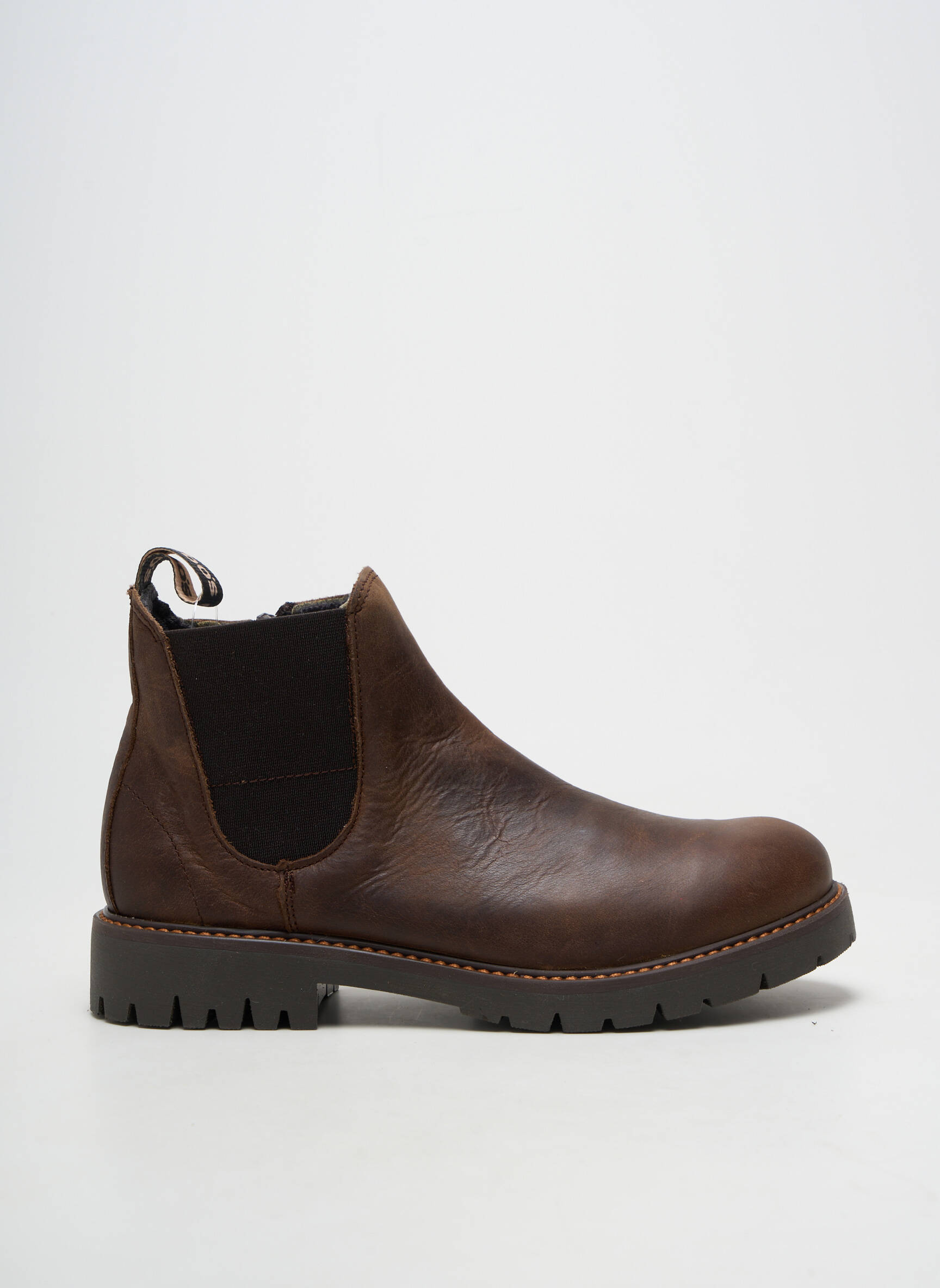 Bottines/boots matière lisse talon plat jusqu'à 3cm marron ACEBOS femme
