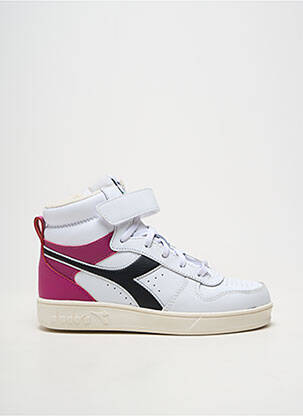 Baskets matière lisse bout rond blanc DIADORA fille
