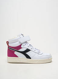 Baskets matière lisse bout rond blanc DIADORA fille
