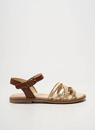 Sandales/nu pieds matière lisse bout ouvert marron NÖRVIK fille