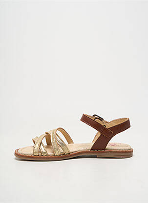 Sandales/nu pieds matière lisse bout ouvert marron NÖRVIK fille