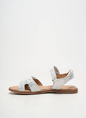 Sandales/nu pieds tissage métallisé bout ouvert gris NÖRVIK fille