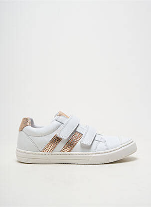 Baskets matière lisse bout rond blanc NÖRVIK fille