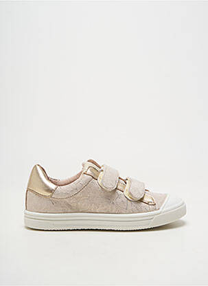 Baskets fermeture scratch bout rond beige ACEBOS fille
