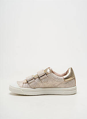 Baskets fermeture scratch bout rond beige ACEBOS fille