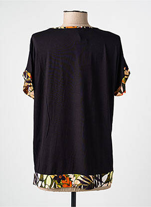 T-shirt coupe droite manches courtes noir QUATRE VINGT JOURS femme