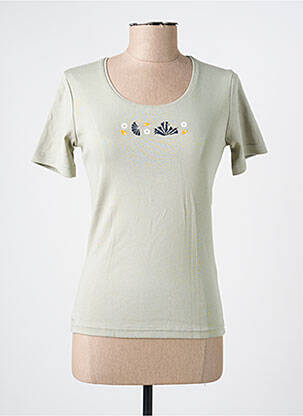 T-shirt sérigraphie floquée manches courtes vert ARMOR LUX femme