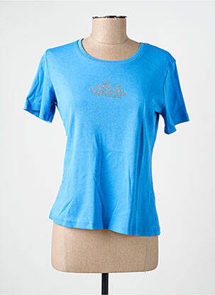 T-shirt coupe cintrée manches courtes bleu GEVANA femme