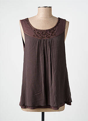 Top sans manche sans manche marron CANASPORT femme