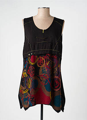 Tunique sans manche col rond noir ATLANTA femme
