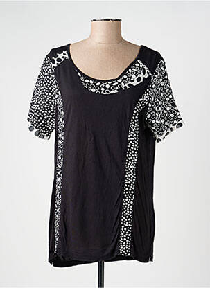 T-shirt imprimé fantaisie manches courtes noir JAC JAC femme