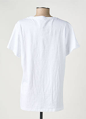 T-shirt sérigraphie floquée manches courtes blanc FELINO femme