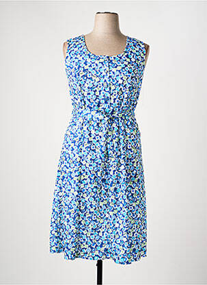 Robe mi-longue imprimé fantaisie sans manche bleu VALMODE femme