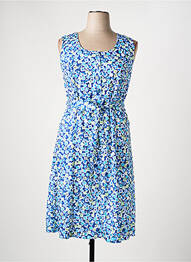 Robe mi-longue imprimé fantaisie sans manche bleu VALMODE femme