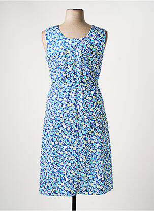 Robe mi-longue imprimé fantaisie sans manche bleu VALMODE femme