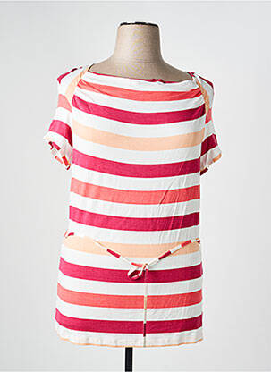 T-shirt coupe droite manches courtes rose CLAUDE DE SAIVRE femme