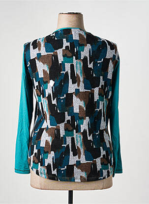 Pull coupe droite manches longues vert CLAUDE DE SAIVRE femme