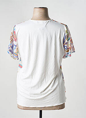 T-shirt imprimé fantaisie manches courtes blanc QUATRE VINGT JOURS femme