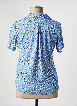 Chemisier coupe cintrée manches courtes bleu GEVANA femme