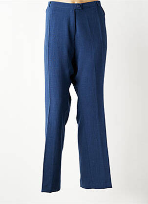 Pantalon droit fermeture zippée sous rabat boutonné taille normale bleu 20/20 femme