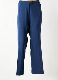 Pantalon droit fermeture zippée sous rabat boutonné taille normale bleu 20/20 femme
