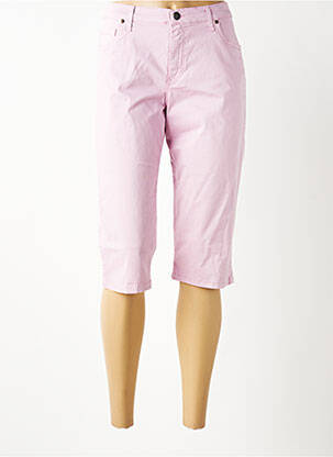 Pantacourt stretch taille normale rose LCDN femme