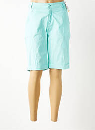 Bermuda tissage popeline taille normale vert QUATRE VINGT JOURS femme