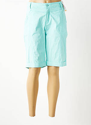 Bermuda tissage popeline taille normale vert QUATRE VINGT JOURS femme