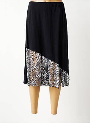 Jupe mi-longue stretch noir 20/20 femme