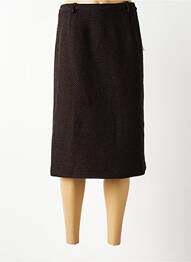 Jupe mi-longue coupe droite marron 20/20 femme