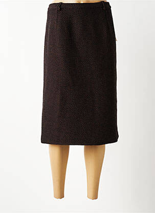 Jupe mi-longue coupe droite marron 20/20 femme