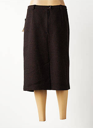 Jupe mi-longue coupe droite marron 20/20 femme