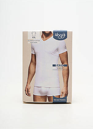 T-shirt coupe cintrée manches courtes blanc SLOGGI homme