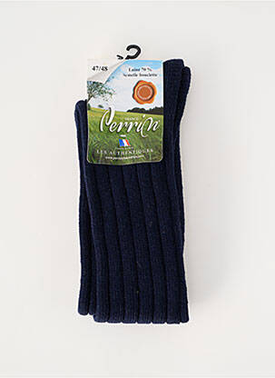 Chaussettes stretch bleu PERRIN homme