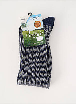 Chaussettes maintien élastique bleu PERRIN homme