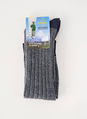 Chaussettes maintien élastique bleu PERRIN homme
