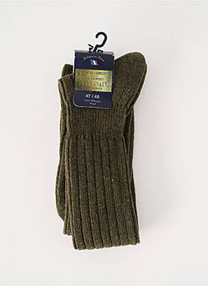 Chaussettes tissage chiné vert PERRIN homme