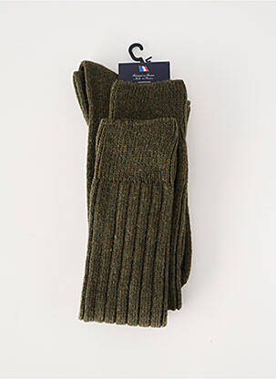 Chaussettes tissage chiné vert PERRIN homme