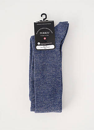 Chaussettes tissage chiné bleu PERRIN homme