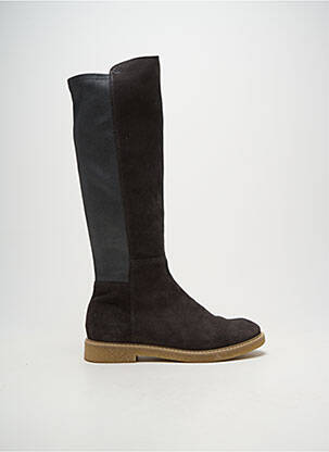 Bottes matière lisse talon plat jusqu'à 3cm gris ACEBOS femme