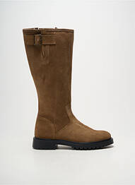 Bottes matière lisse talon de 4 à 6cm marron ACEBOS femme