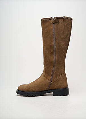 Bottes matière lisse talon de 4 à 6cm marron ACEBOS femme