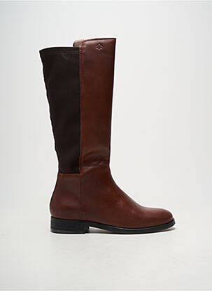 Bottes matière lisse talon plat jusqu'à 3cm marron ACEBOS femme