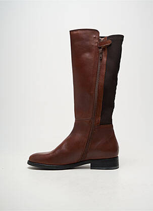 Bottes matière lisse talon plat jusqu'à 3cm marron ACEBOS femme