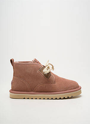 Bottines/boots matière lisse talon plat jusqu'à 3cm rose ARMISTICE femme