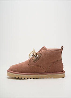 Bottines/boots matière lisse talon plat jusqu'à 3cm rose ARMISTICE femme